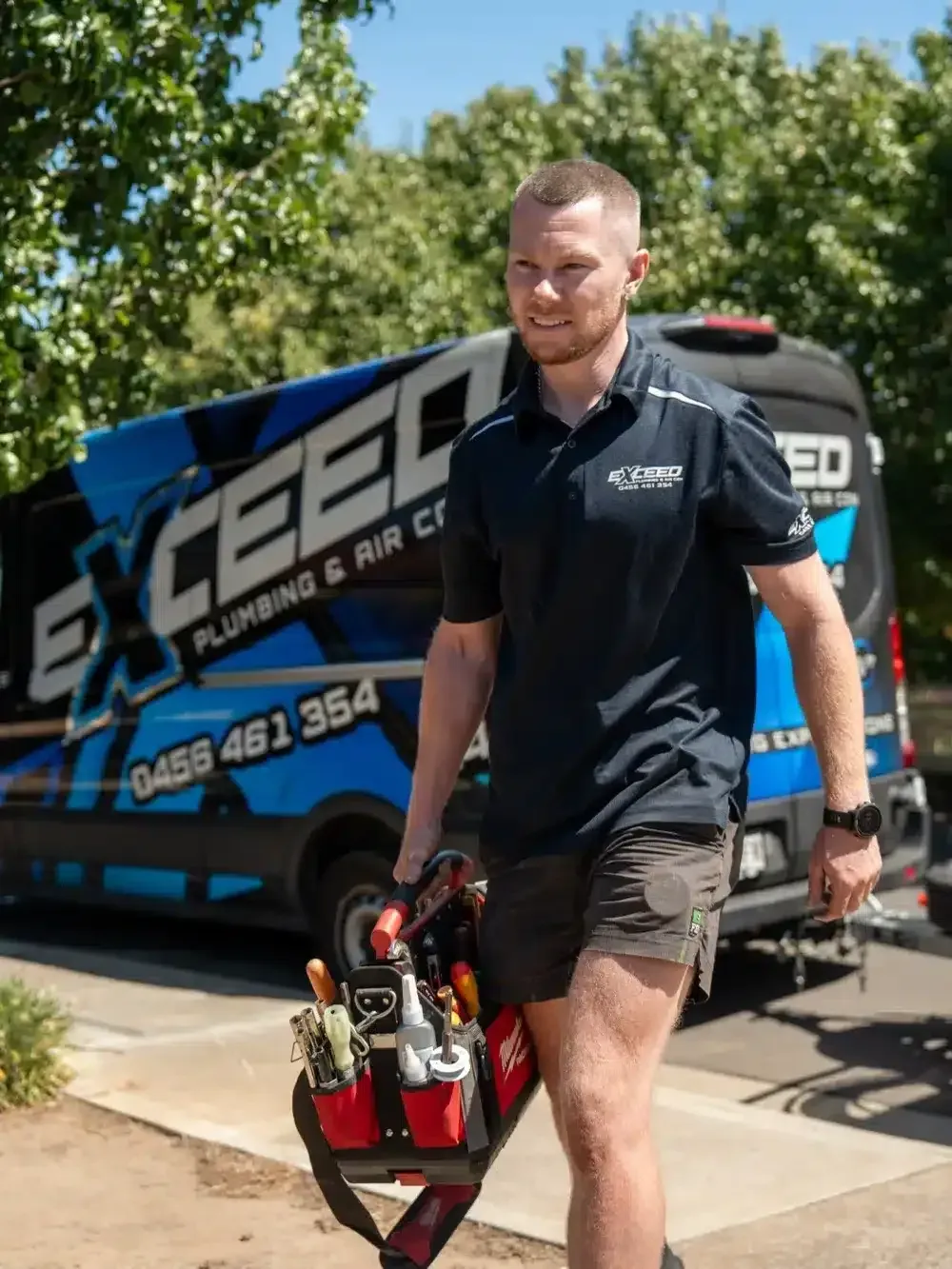 Local plumber arriving at a Parkside home